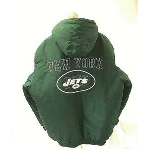 NY Jets  Zip Up Filled Jacket w/ Hood Football NFL New York Size XXL - EUC